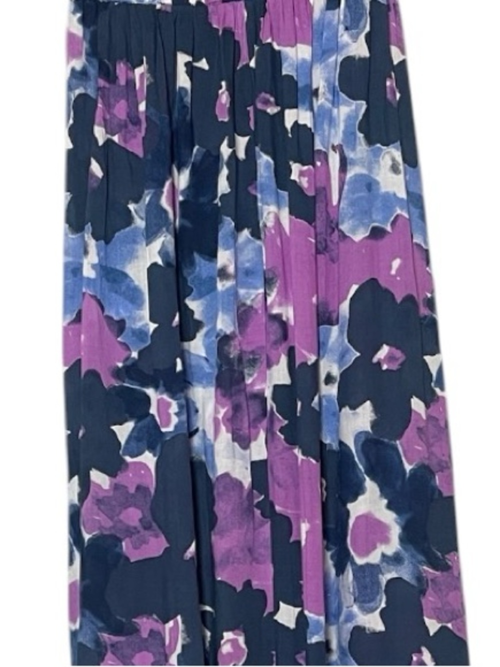 Tiare Hawaii O/S Purple Blue Floral Smocked Strapless Resort Maxi Dress - Picture 6 of 8